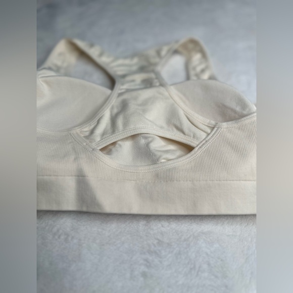Racerback Sports Bra Removable Pad Size S Rene Rofe Nordstrom Rack Ivory/Cream - Picture 8 of 9